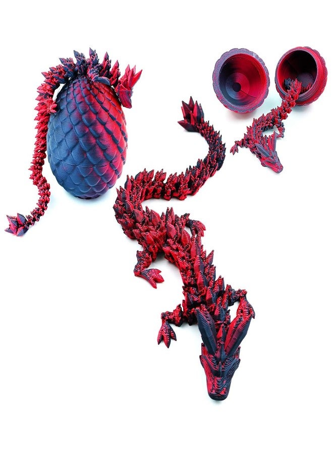 NUDFSY 3D Printed Dragon, Red, Miniature Figure, 3D Printed Toys, Dragon Egg, Desktop Decoration - Image 1
